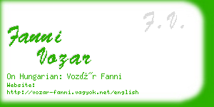 fanni vozar business card